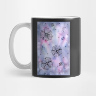 Dreamy Flower Doodle Watercolor and Ink Art Mug